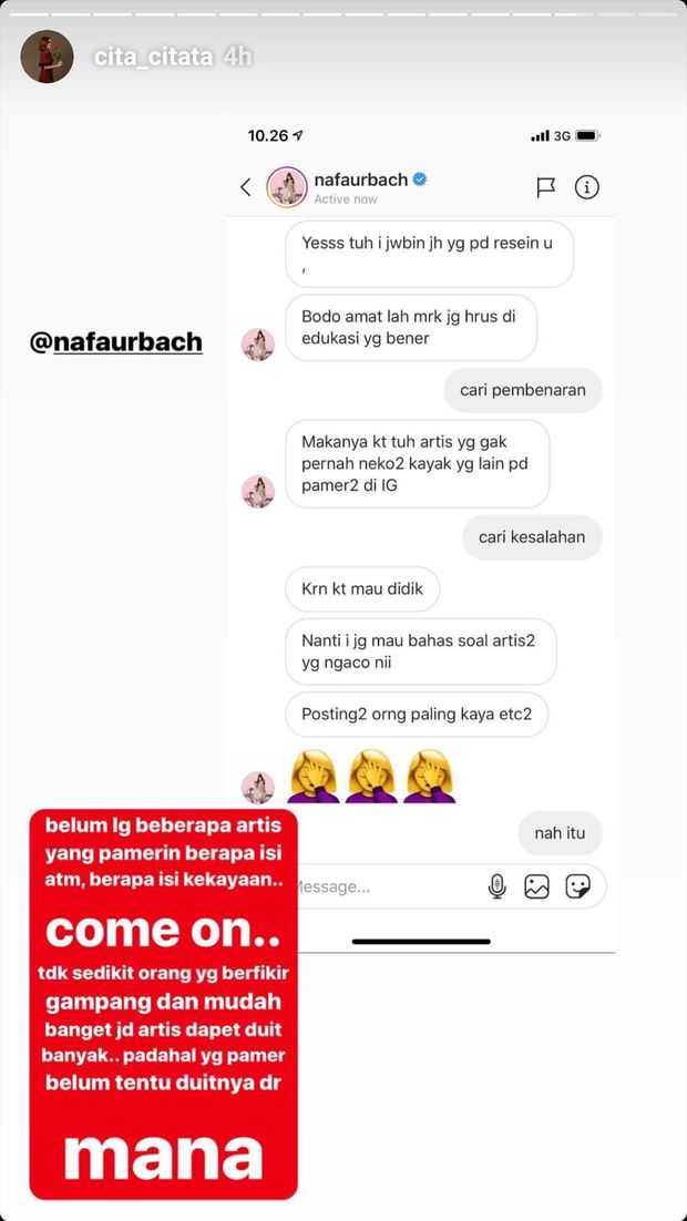 Cita Citata dan Nafa Urbach Ributkan Artis Pamer Kasih Uang ke Netizen