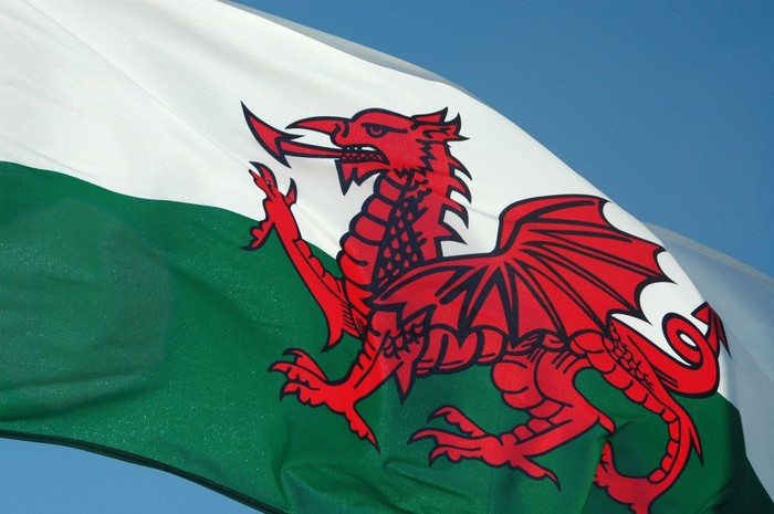 Flying Wales Flag