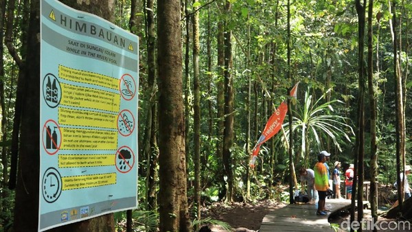 Sungai Kali Biru diketahui sangat bersih dan dijaga oleh masyarakat sekitar. Untuk menjaga kebersihannya, pengunjung yang ingin berenang ke sana pun tak diperbolehkan memakai lotion yang bisa mencemari aliran sungai. Selain itu, durasi berenang bagi tiap pengunjung juga hanya dibatasi sekitar 30 menit saja (Randy/detikcom) Sungai Kali Biru diketahui sangat bersih dan dijaga oleh masyarakat sekitar. Untuk menjaga kebersihannya, pengunjung yang ingin berenang ke sana pun tak diperbolehkan memakai lotion yang bisa mencemari aliran sungai. Selain itu, durasi berenang bagi tiap pengunjung juga hanya dibatasi sekitar 30 menit saja (Randy/detikcom)