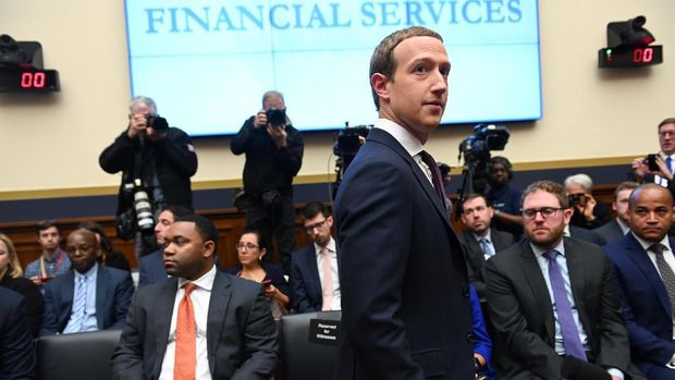 Facebook Chairman and CEO Mark Zuckerberg testifies at a House Financial Services Committee hearing in Washington, U.S., October 23, 2019. REUTERS/Erin Scott     TPX IMAGES OF THE DAY