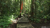 Melalui medan yang basah dan kering, ada baiknya kamu memakai sandal atau sepatu gunung. Selain memudahkan, tentunya kamu juga tak perlu lepas pasang sepatu di jalan (Randy/detikcom)  