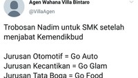 Bisa jadi jurusan Tata Boga yang ada di sekolah di ganti jadi go food nih. Foto: twitter