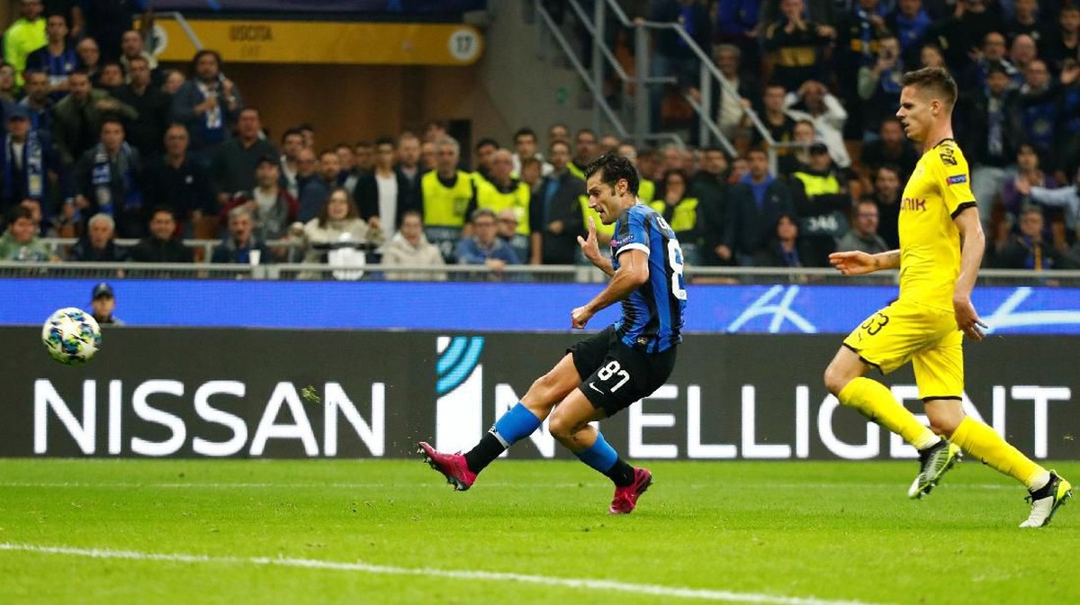 Inter Milan menang 2-0 atas Borusia Dortmund di Liga Champions (Foto: Alessandro Garofalo/Reuters)