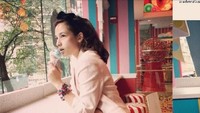 Jalan-jalan ke New York City, Chelsea Islan mampir ke toko permen favoritnya. Ia juga sempatkan cicip es krim cone berwarna pastel yang terlihat enak. Foto: Instagram