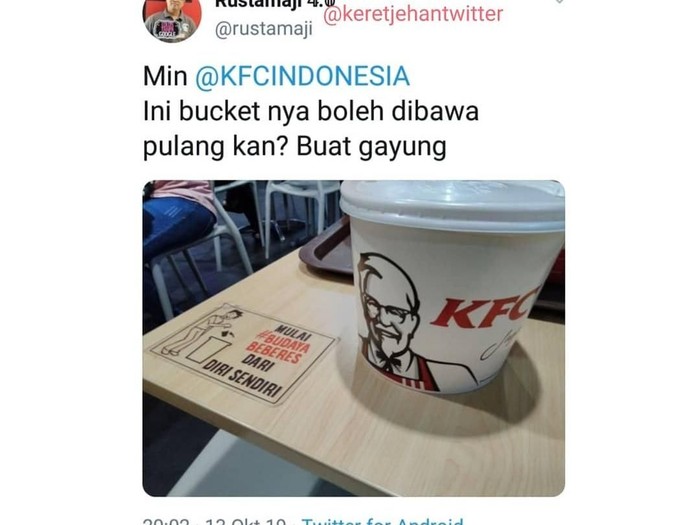 Foto: twitter @kfcindonesia Foto: twitter @kfcindonesia
