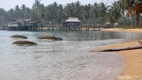 Pantai ini cukup ramai didatangi pengunjung saat liburan akhir pekan.