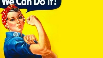 Gambar Rosie The Riveter menginspirasi para wanita Amerika di zaman perang untuk bekerja di pabrik-pabrik untuk ikut menjaga kelangsungan ekonomi rumah tangga, sementara kaum pria pergi berperang. Foto: via Brainberries