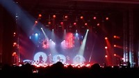 Backstreet Boys saat menggelar konsernya di kawasan Kemayoran, Jakarta Pusat. Foto: Pingkan Anggraini