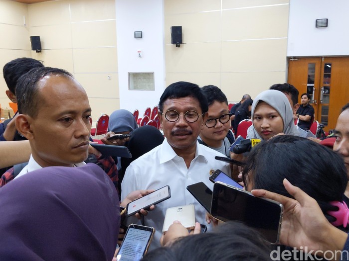 Menkominfo Johnny G Plate. Foto: Agus Tri Haryanto/detikINET Menkominfo Johnny G Plate. Foto: Agus Tri Haryanto/detikINET
