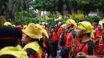 Suasana Long March Massa Aksi di Thamrin