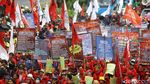 Suasana Long March Massa Aksi di Thamrin