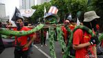 Suasana Long March Massa Aksi di Thamrin