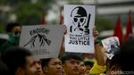 Suasana Long March Massa Aksi di Thamrin