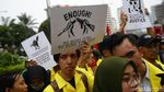 Suasana Long March Massa Aksi di Thamrin