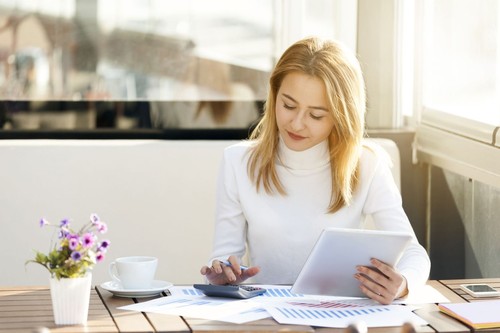 Businesswoman using Tablet