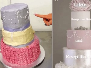 Pesan Kue Pengantin Tabur Mutiara, Dapat Kue Miring Disangga Stik Kebab