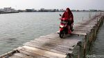 Uji Nyali Lintasi Jalan Kayu di Pulau Sedanau Natuna