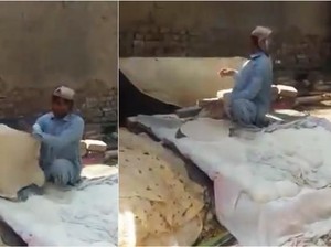 Keren! Pria Ini Mahir Buat Roti Ukuran Selimut dalam Waktu Singkat