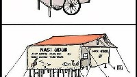 Bukan hanya mobil yang bisa berubah jadi robot. Gerobak yang satu ini juga bisa berubah jadi warung tenda yang menyajikan menu bebek goreng. Foto: istimewa