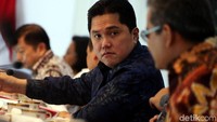 Rapat dihadiri oleh tim ekonomi di Kabinet Indonesia Maju salah satunya Menteri BUMN Erick Thohir.