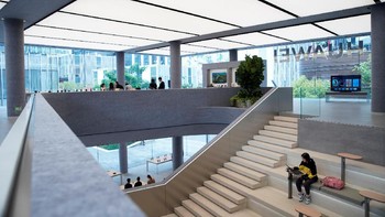 Banyak bahan bangunannya dari kaca dan didesain terbuka. Foto: Reuters