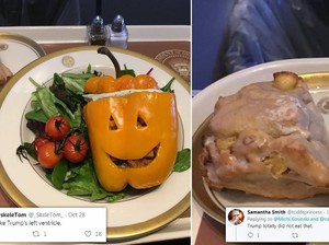 Begini Buruknya Tampilan Makanan di Pesawat Kepresidenan Donald Trump