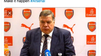 Fans Arsenal ini mengusulkan nama Sam Allardyce. Foto: Twitter
