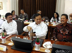 Penuh Tawa, Begini Akrabnya Prabowo-Sri Mulyani Sebelum Rapat Bareng