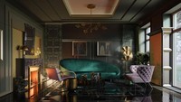 Art Deco (1920s to 1960s), jika gaya Bauhaus dan Modernisme mengikuti kemajuan era industri pada abad ke-20, gaya Art Deco malah mengusung gaya yang sedikit retro. Gaya ini menciptakan perasaan mewah dengan menggunakan berbagai bahan, termasuk kayu yang dipernis, kaca patri, stainless steel, aluminium, permata, dan kulit. Warna-warna berani dan kontras yang mencolok menyulap kekuatan dan kepercayaan diri. Istimewa/Dok. HomeAdvisor.