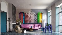 Postmodern (1978 – today), gaya Postmodern bisa jadi merupakan gaya interior yang cukup rumit dan unik. Pada desain interior Postmodern, setiap bagian merupakan karya yang berbicara, karena masing-masing memiliki makna ganda atau lelucon visual. Desain macam ini sangat terpengaruh oleh gaya seni yang lebih surealis. Istimewa/Dok. HomeAdvisor.
