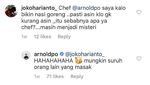 Chef Arnold Beri Komentar Julid dan Kocak untuk Netizen, Ini Buktinya!