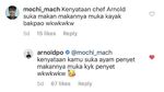 Chef Arnold Beri Komentar Julid dan Kocak untuk Netizen, Ini Buktinya!