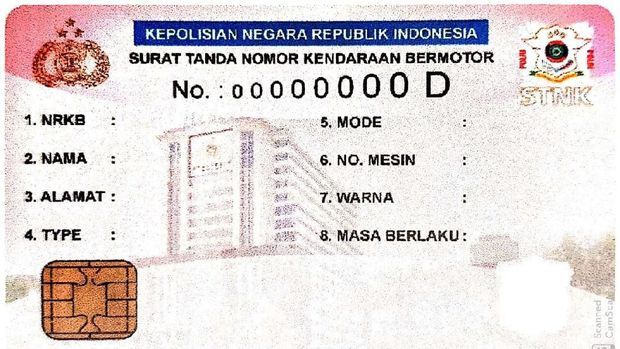 Contoh sampel STNK elektronik.