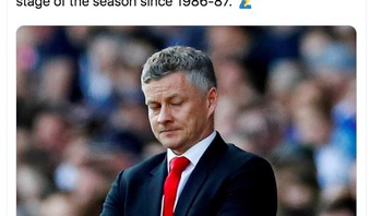 Netizen juga menyuguhkan statistik semacam ini, bahwa 13 poin dalam 11 pertandingan Liga Inggris adalah yang terburuk. Foto: Twitter