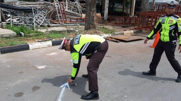 Lokasi kecelakaan mobil yang menghantam warga berolahraga di Batam