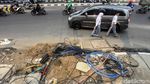 Kabel Semrawut di Sisi Jalan Salemba Makin Menjadi-jadi