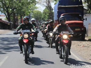 TNI-Polri Patroli Bermotor Amankan Pilkades di Garut Hari Ini