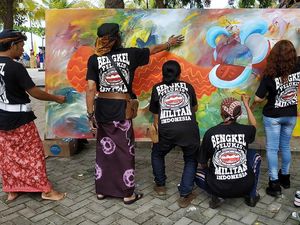 Beragam Potret Lukisan Warnai Indonesian Art Festival 2019