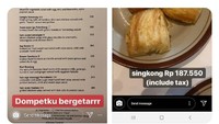 Seorang pengguna media sosial mengunggah foto daftar menu di sebuah restoran. Menu yang ditampilkan ini merupakan menu sederhana khas Indonesia tapi harganya bikin melongo karena diatas Rp 100 ribuan.  Foto: instagram