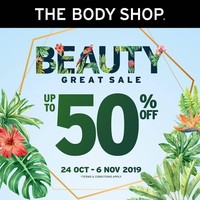Brand kosmetik The Body Shop juga mendiskon sejumlah opsinya hingga setengah harga. Jangan melewatkan pewaran menarik untuk  make-up, body mist, face wash, shower gel, body butter. Adapun produk Matte Lip Liquid yang kini dijual Rp 49 ribu saja. Foto: Twitter