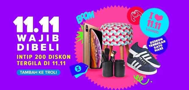 Anda mungkin menunggu promo di 11.11 yang biasanya memberikan diskon besar-besaran. Meski belum waktunya, sejumlah potongan harga sudah diberikan Lazada. Beberapa produk fashion pria dijual Rp 11 ribu saja, adapun diskon 80% dan voucher hingga Rp 200 ribu untuk produk olahraga, living, sampai elektronik. Foto: Twitter