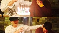 Foto: InstagramYang Hyun Suk pun terlihat merayakan momen ulang tahun Seungri yang disambut haru oleh Seungri.