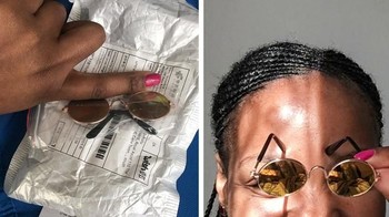 Kacamata untuk gadis yang punya kepala kecil. Foto: Twitter/Keo_Manne