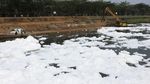 Bagai Salju, Begini Penampakan Lautan Busa di BKT Cakung