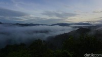 Gunung Yuvei Semaring merupakan gunung yang sangat erat kaitannya dengan legenda Suku Dayak Lundayah. (Syanti/detikcom)
