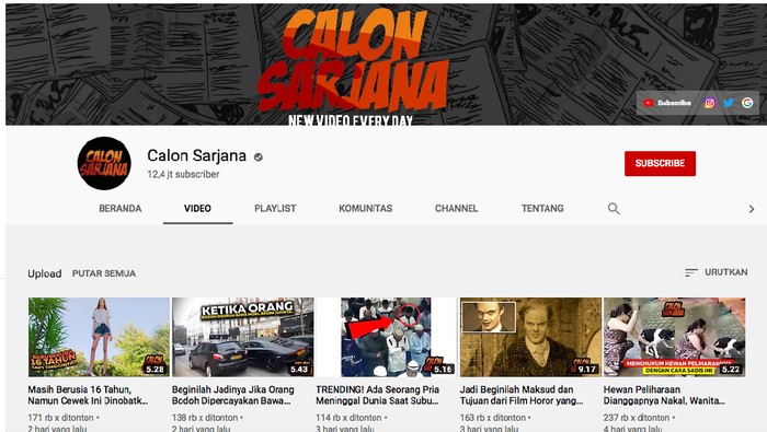 Akun Calon Sarjana diduga plagiat konten (Youtube) Akun Calon Sarjana diduga plagiat konten (Youtube)