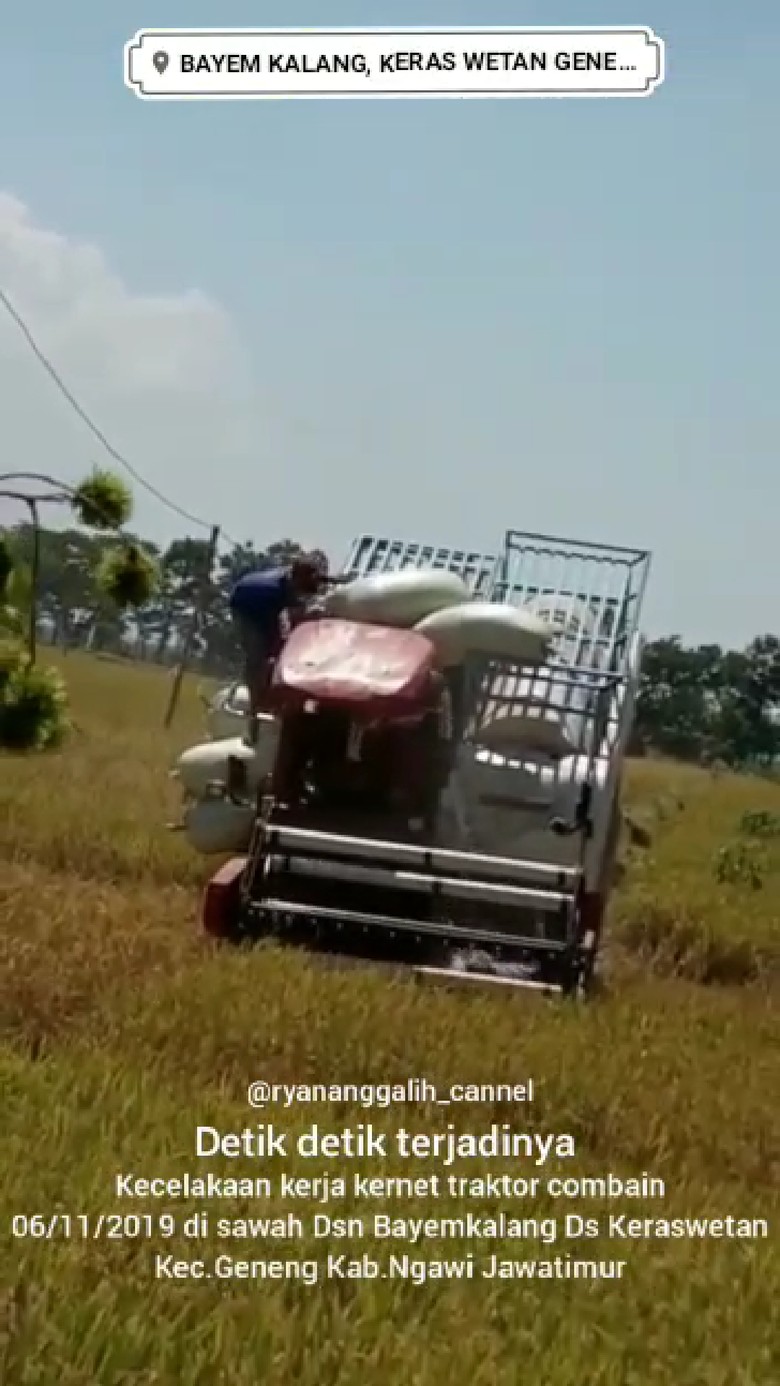 Viral, Buruh Tani di Ngawi Selamat Setelah Jatuh ke Mesin Pemanen Padi Viral, Buruh Tani di Ngawi Selamat Setelah Jatuh ke Mesin Pemanen Padi