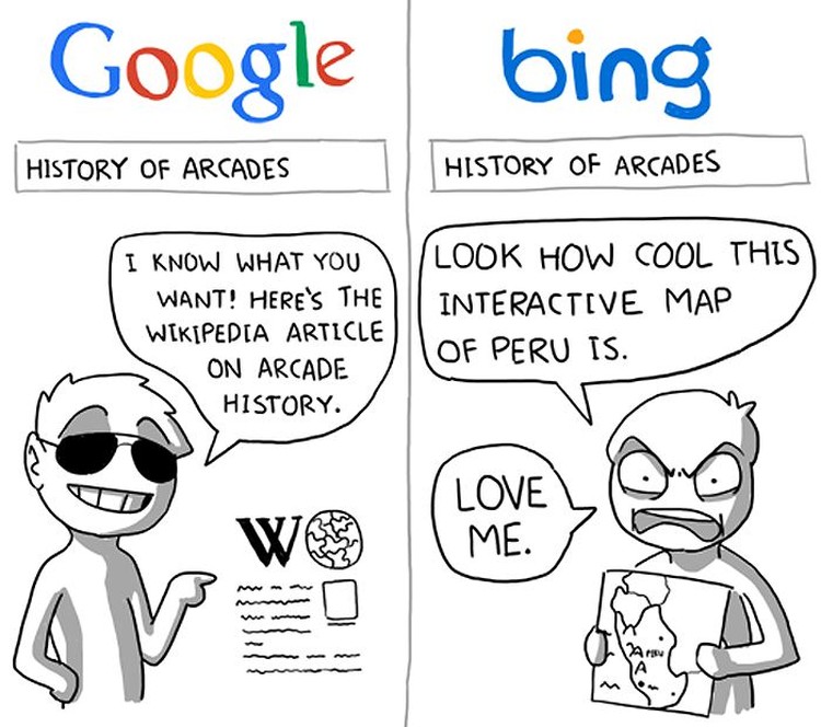 Meme Kocak Perbandingan Hasil Pencarian Google Vs Bing-5428