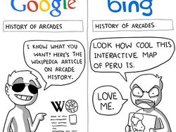 Meme Kocak Perbandingan Hasil Pencarian Google vs Bing