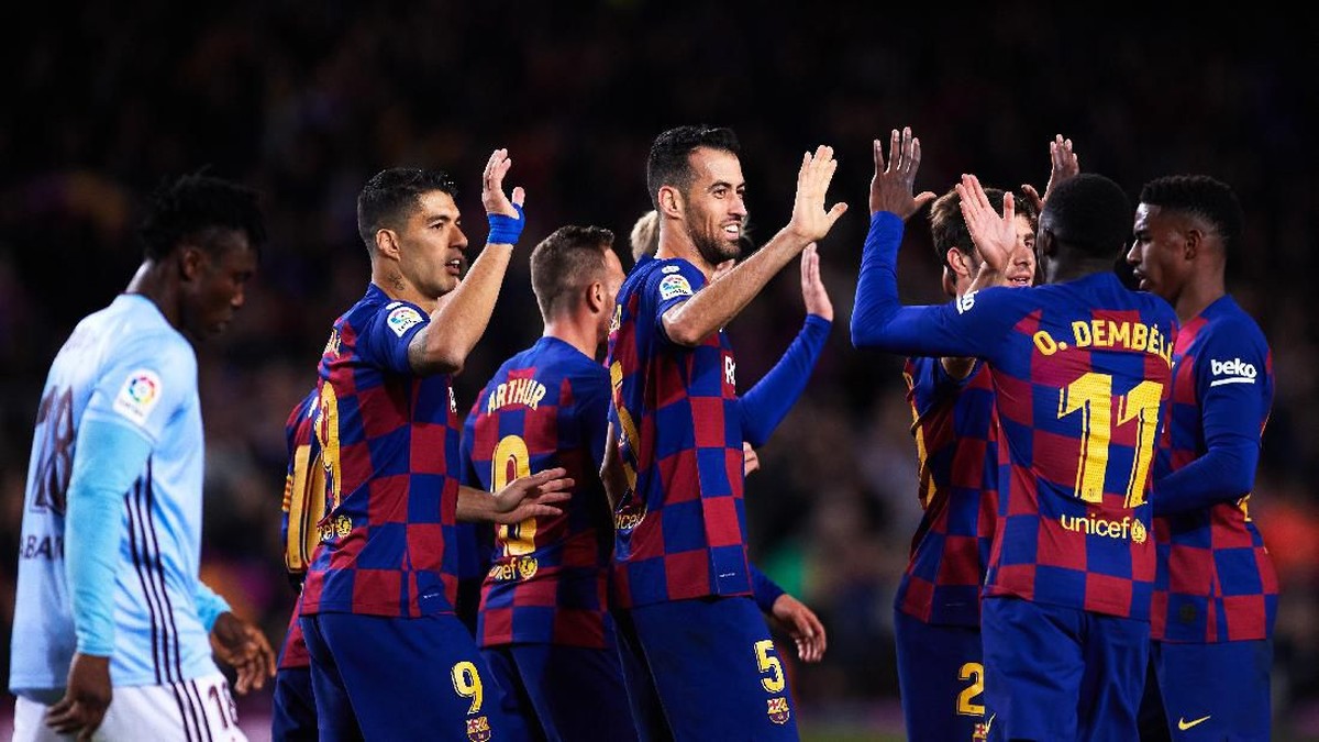 Barcelona menang 4-1 atas Celta Vigo di Camp Nou. (Foto: Alex Caparros/Getty Images)